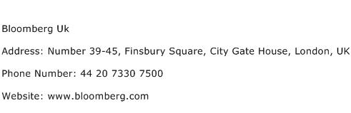Bloomberg Uk Address Contact Number