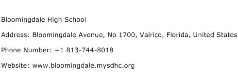 Bloomingdale High School Address Contact Number