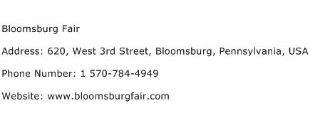 Bloomsburg Fair Address Contact Number