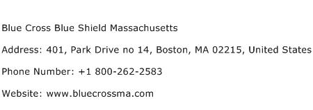 Blue Cross Blue Shield Massachusetts Address Contact Number
