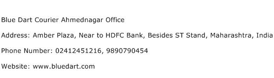 Blue Dart Courier Ahmednagar Office Address Contact Number