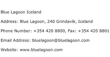 Blue Lagoon Iceland Address Contact Number