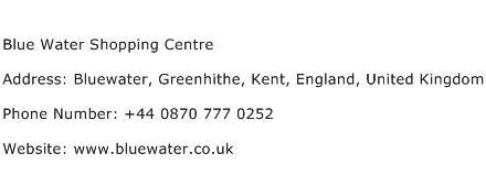 Blue Water Shopping Centre Address Contact Number