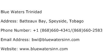 Blue Waters Trinidad Address Contact Number