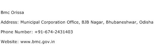 Bmc Orissa Address Contact Number