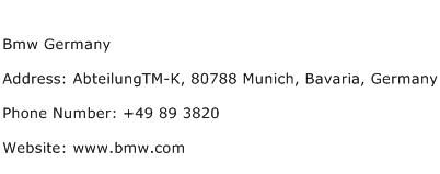 Bmw Germany Address Contact Number