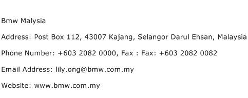 Bmw Malysia Address Contact Number