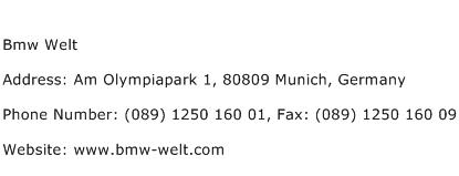Bmw Welt Address Contact Number
