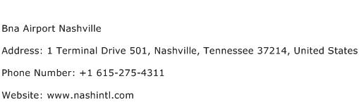 Bna Airport Nashville Address Contact Number