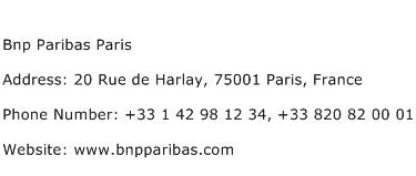 Bnp Paribas Paris Address Contact Number