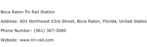 Boca Raton Tri Rail Station Address Contact Number