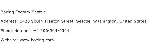 Boeing Factory Seattle Address Contact Number