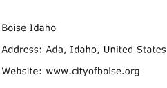 Boise Idaho Address Contact Number