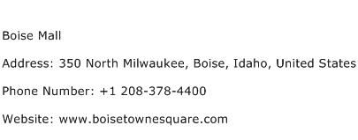 Boise Mall Address Contact Number