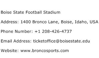 Boise State Football Stadium Address Contact Number