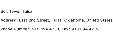 Bok Tower Tulsa Address Contact Number