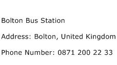 Bolton Bus Station Address Contact Number