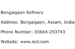 Bongaigaon Refinery Address Contact Number