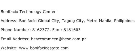 Bonifacio Technology Center Address Contact Number