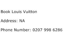 Book Louis Vuitton Address Contact Number
