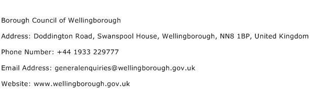 Borough Council of Wellingborough Address Contact Number