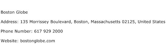 Boston Globe Address Contact Number