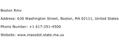 Boston Rmv Address Contact Number