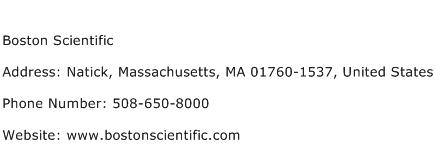 Boston Scientific Address Contact Number