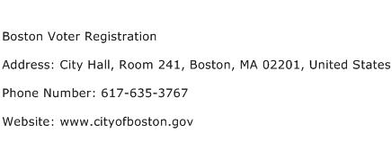 Boston Voter Registration Address Contact Number