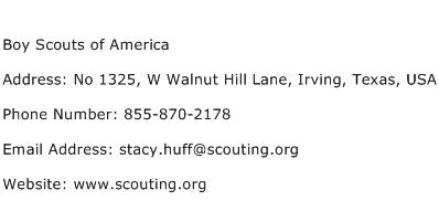 Boy Scouts of America Address Contact Number