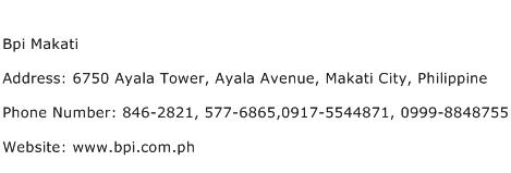 Bpi Makati Address Contact Number