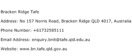 Bracken Ridge Tafe Address Contact Number