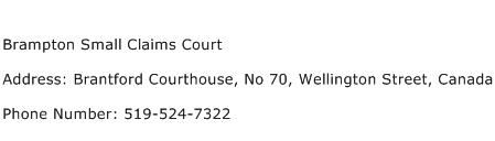 Brampton Small Claims Court Address Contact Number