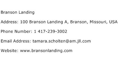 Branson Landing Address Contact Number