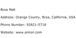 Brea Mall Address Contact Number
