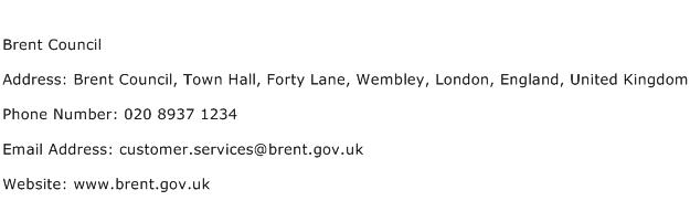 Brent Council Address Contact Number