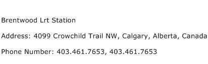 Brentwood Lrt Station Address Contact Number