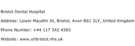 Bristol Dental Hospital Address Contact Number