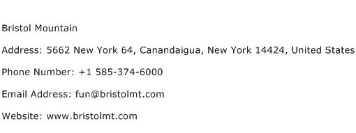 Bristol Mountain Address Contact Number