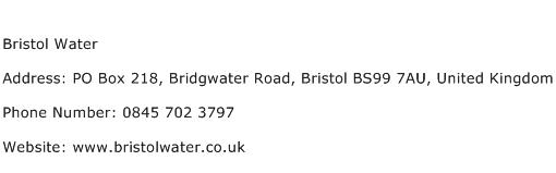 Bristol Water Address Contact Number