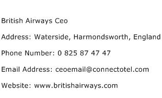 British Airways Ceo Address Contact Number