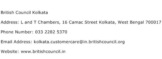 British Council Kolkata Address Contact Number