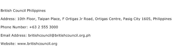 British Council Philippines Address Contact Number