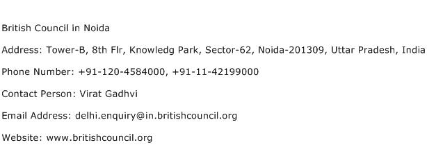 British Council in Noida Address Contact Number