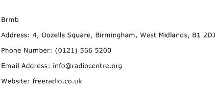 Brmb Address Contact Number