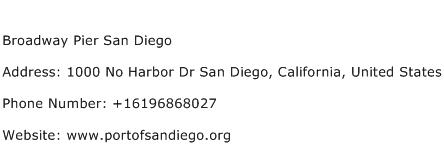 Broadway Pier San Diego Address Contact Number