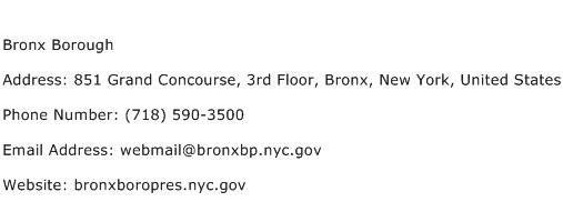 Bronx Borough Address Contact Number