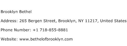 Brooklyn Bethel Address Contact Number