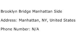 Brooklyn Bridge Manhattan Side Address Contact Number