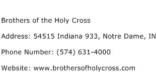 Brothers of the Holy Cross Address Contact Number